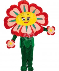 Kostüm Blume Rot Maskottchen (Hochwertig)