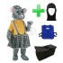 Kostüm Maus 25 + Kühlweste "Blue M24" + Tasche "Star" + Hygiene Maske (Hochwertig)