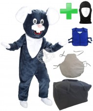 Kostüm Maus 17 + Kissen + Kühlweste "Blue M24" + Tasche "L" + Hygiene Maske (Promotion)