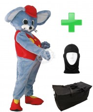 Kostüm Maus 23 + Tasche "Star" + Hygiene Maske (Hochwertig)