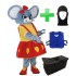 Kostüm Maus 22 + Kühlweste "Blue M24" + Tasche "Star" + Hygiene Maske (Hochwertig)