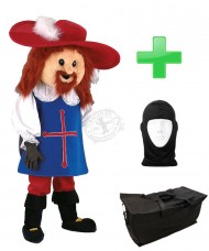 Musketier Athos Kostüm + Tasche "Star" + Hygiene Maske (Hochwertig)