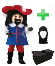 Musketier Porthos Kostüm + Tasche "Star" + Hygiene Maske (Hochwertig)