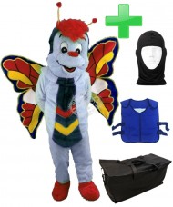 Kostüm Schmetterling 1 + Kühlweste "Blue M24" + Tasche "Star" + Hygiene Maske (Hochwertig)