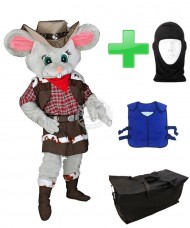Kostüm Maus 11 + Kühlweste "Blue M24" + Tasche "Star" + Hygiene Maske (Hochwertig)