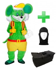 Kostüm Maus 18 + Tasche "Star" + Hygiene Maske (Hochwertig)