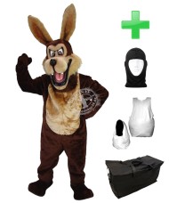 Kostüm Kojote 1 + Haube + Kissen + Tasche (Werbefigur)