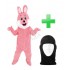 Hasen Kostüm Lauffigur rosa 74p + Hygiene Maske (Promotion)