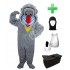 Kostüm Pavian Affe 1 + Haube + Kissen + Tasche (Professionell)