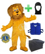"Lions Club International" Löwen Kostüm + Tasche "L" + Kühlweste "M24" + Hygiene Maske (Hochwertig)