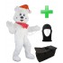 Kostüm Eisbär 6 Rot + Tasche Star + Hygiene Maske (Hochwertig)