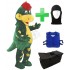 Kostüm Dino 4 + Kühlweste + Tasche Star + Hygiene Maske (Hochwertig)