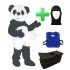 Kostüm Panda 1  + Kühlweste + Tasche Star + Hygiene Maske (Hochwertig)
