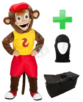 Kostüm Affe 6 + Tasche "Star" + Hygiene Maske (Hochwertig)