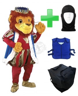 Kostüm Löwe 15 + Kühlweste "Blue M24" + Tasche "L2" + Hygiene Maske (Hochwertig)