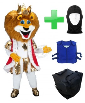 Kostüm Löwe 14 + Kühlweste + Tasche L2 + Hygiene Maske (Hochwertig)
