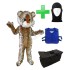 Kostüm Tiger 10 + Kühlweste "Blue M24" + Tasche "Star" + Hygiene Maske (Hochwertig)