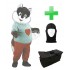 Kostüm Katze 9 + Tasche Star + Hygiene Maske (Hochwertig)