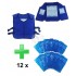 Kostüm Pinguin 1 + Kühlweste "Blue M24" + Tasche "Star" + Hygiene Maske (Hochwertig)