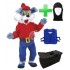 Kostüm Wolf 10 + Kühlweste "Blue M24" + Tasche "Star" + Hygiene Maske (Hochwertig)