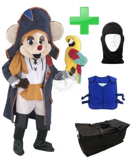 Kostüm Maus 26 + Kühlweste "Blue M24" + Tasche "Star" + Hygiene Maske (Hochwertig)