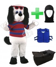 Kostüm Hund 25 + Kühlweste "Blue M24" + Tasche "Star" + Hygiene Maske (Hochwertig)
