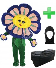 Kostüm Blume Violett + Tasche "XL" + Hygiene Maske (Hochwertig)