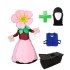 Kostüm Blume Rosa 2 + Tasche "Star" + Hygiene Maske (Hochwertig)