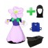 Kostüm Blume Violett 4 + Tasche "Star" + Hygiene Maske (Hochwertig)