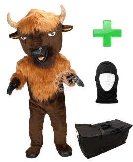 Kostüm Büffel / Stier 6 + Tasche "Star" + Hygiene Maske (Hochwertig)