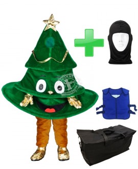 Kostüm Weihnachtsbaum 1 + Kühlweste "Blue M24" + Tasche "Star" + Hygiene Maske (Hochwertig)
