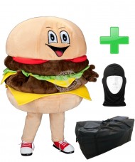 Kostüm Burger + Tasche "XL" + Hygiene Maske (Hochwertig)