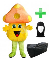 Kostüm Pilz / Champignon 1 + Tasche "XL" + Hygiene Maske (Hochwertig)