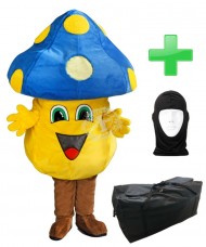 Kostüm Pilz / Champignon 2 + Tasche "XL" + Hygiene Maske (Hochwertig)