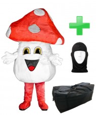 Kostüm Pilz / Champignon 4 + Tasche "XL" + Hygiene Maske (Hochwertig)
