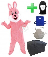 Kostüm Hase 74p "Rosa" + Kissen + Kühlweste "Blue M24" + Tasche "L" + Hygiene Maske (Hochwertig)