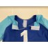 Kostüm Fußballer + Kühlweste "Blue M24" + Tasche "Star" + Hygiene Maske (Hochwertig)