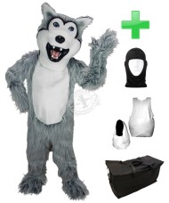 Kostüm Hund Husky 1 + Haube + Kissen + Tasche (Werbefigur)