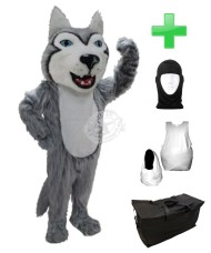 Kostüm Hund Husky 3 + Haube + Kissen + Tasche (Professionell)