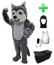 Kostüm Hund Husky 4 + Haube + Kissen + Tasche (Professionell)