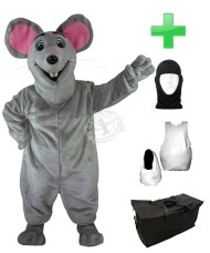 Kostüm Maus 4 + Haube + Kissen + Tasche (Werbefigur)