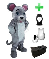 Kostüm Maus 7 + Haube + Kissen + Tasche (Professionell)