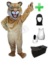 Kostüm Wildkatze / Puma 1 + Haube + Kissen + Tasche (Werbefigur)