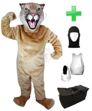 Kostüm Wildkatze / Puma 2 + Haube + Kissen + Tasche (Werbefigur)