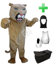 Kostüm Wildkatze / Puma 5 + Haube + Kissen + Tasche (Professionell)