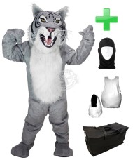 Kostüm Wildkatze / Tiger 1 + Haube + Kissen + Tasche (Werbefigur)
