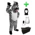 Kostüm Zebra 1 + Haube + Kissen + Tasche (Werbefigur)
