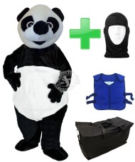 Kostüm Panda 8 + Kühlweste "Blue M24"+ Tasche "Star" + Hygiene Maske (Hochwertig)