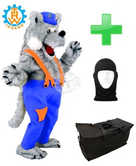 Kostüm Wolf "THW Jugend" + Tasche "Star" + Hygiene Maske (Hochwertig)