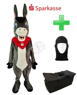 Sparkassen "Goldi" Esel + Tasche "Star" + Hygiene Maske (Hochwertig)